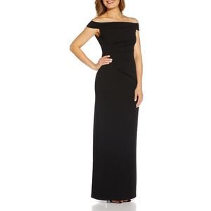 Adrianna Papell Black Off-Shoulder Gown